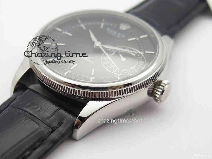 1223 Cellini Date VF Best Edition SS Black Dial Stick Markers On Black Leather Strap A Lightweight 3725